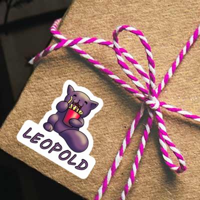 Sticker Leopold Pommes-Katze Gift package Image