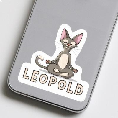 Chat de yoga Autocollant Leopold Gift package Image