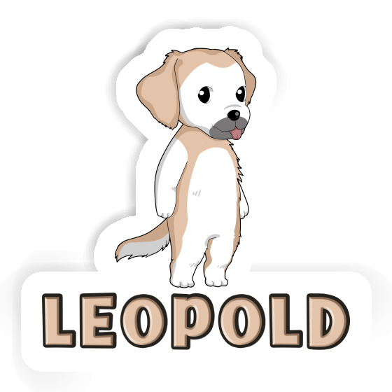 Golden Retriever Autocollant Leopold Gift package Image