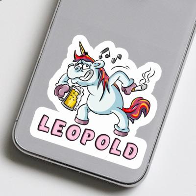 Sticker Leopold Party-Einhorn Notebook Image