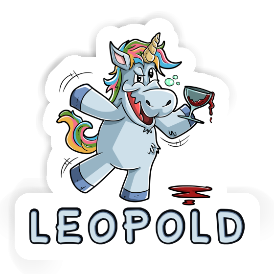 Sticker Wine Unicorn Leopold Laptop Image