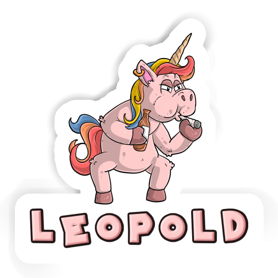 Sticker Leopold Smoking Unicorn Gift package Image