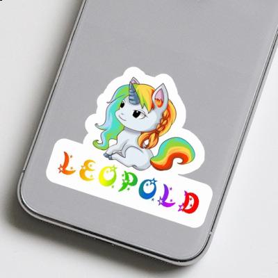 Einhorn Aufkleber Leopold Laptop Image