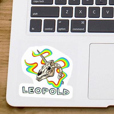 Crâne de licorne Autocollant Leopold Laptop Image