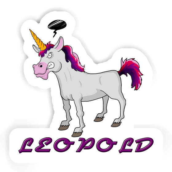 Leopold Sticker Angry Unicorn Notebook Image