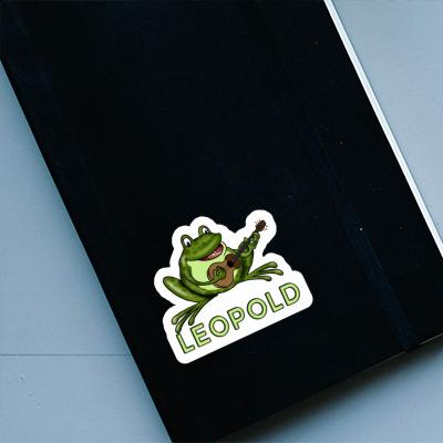 Leopold Autocollant Grenouille à guitare Laptop Image