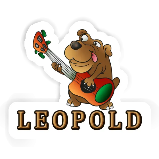 Chien guitariste Autocollant Leopold Notebook Image