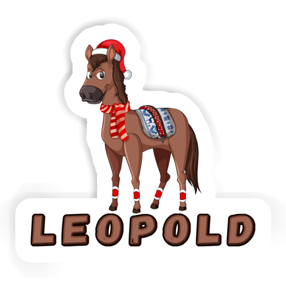 Christmas Horse Sticker Leopold Notebook Image