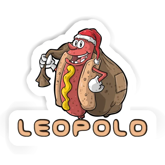 Aufkleber Weihnachts-Hotdog Leopold Laptop Image