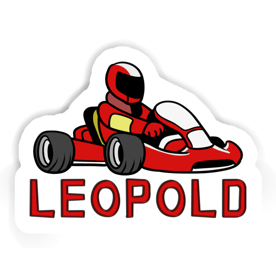 Sticker Leopold Kart Driver Notebook Image