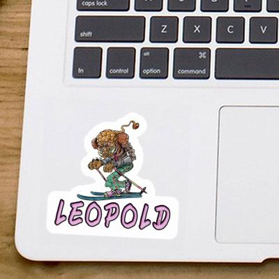 Skier Sticker Leopold Laptop Image