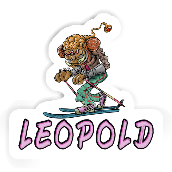 Skier Sticker Leopold Notebook Image