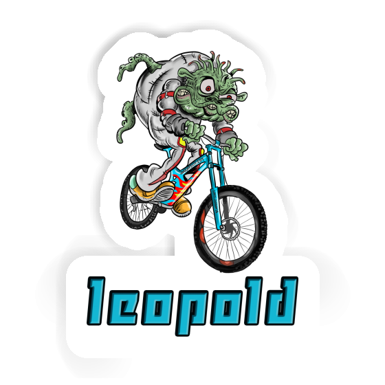 Downhill Biker Sticker Leopold Notebook Image