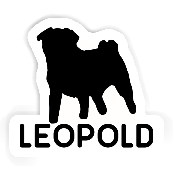 Pug Sticker Leopold Laptop Image