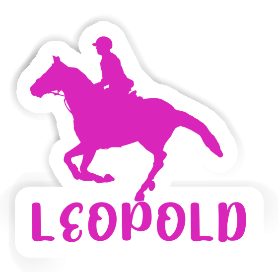 Horse Rider Sticker Leopold Laptop Image