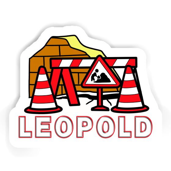 Leopold Autocollant Construction de routes Notebook Image