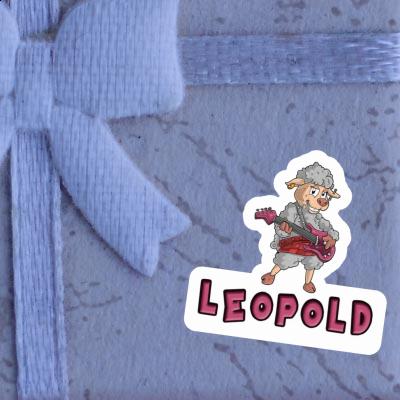 Sticker Leopold Guitarist Image