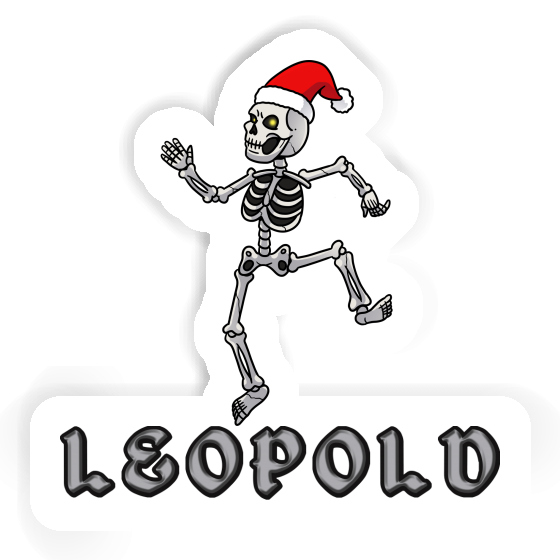 Sticker Weihnachts-Skelett Leopold Gift package Image