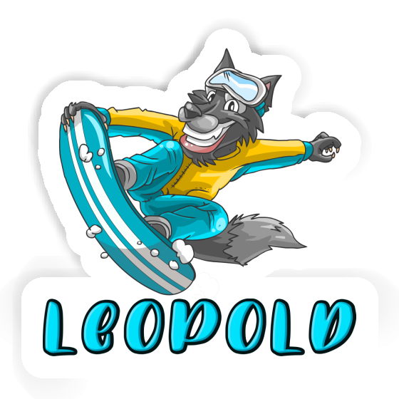 Snowboarder Sticker Leopold Notebook Image