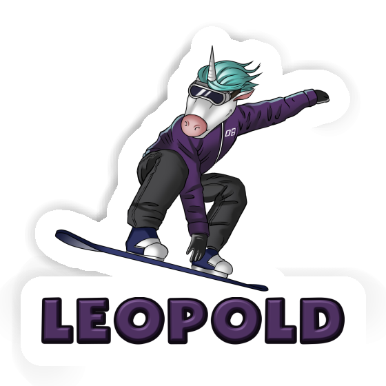 Sticker Leopold Snowboarder Notebook Image