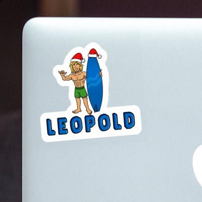 Leopold Sticker Christmas Surfer Notebook Image