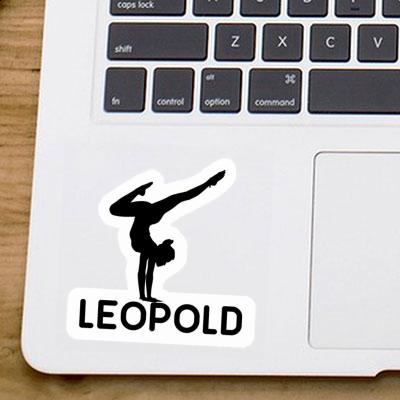 Sticker Leopold Yoga Woman Laptop Image