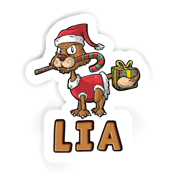 Lia Sticker Christmas Cat Notebook Image