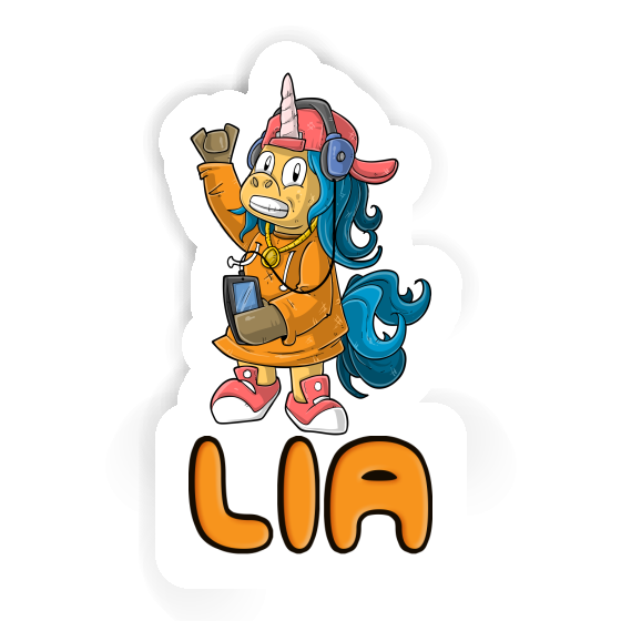 Sticker Lia Hip-Hop Unicorn Notebook Image