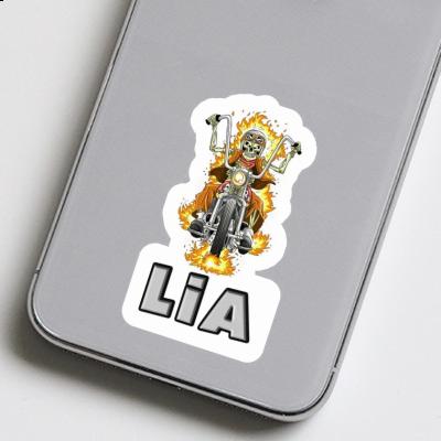 Motorbike Rider Sticker Lia Laptop Image