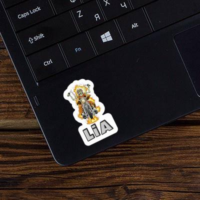 Motorbike Rider Sticker Lia Laptop Image