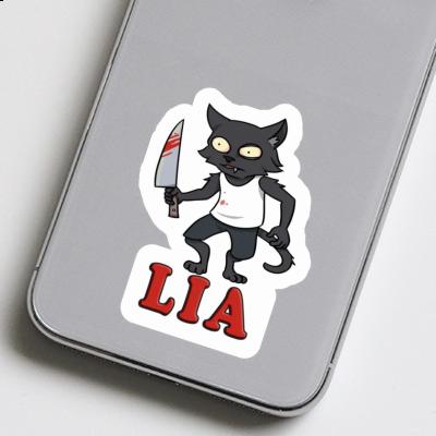 Lia Autocollant Chat psychopathe Notebook Image