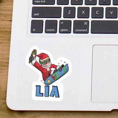 Aufkleber Lia Weihnachts-Snowboarder Laptop Image