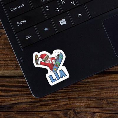 Lia Sticker Christmas Snowboarder Laptop Image