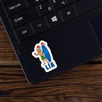 Sticker Lia Christmas Surfer Notebook Image