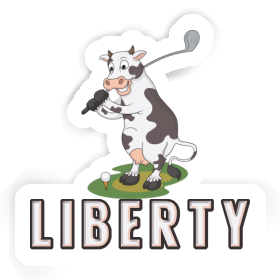 Sticker Liberty Golf Cow Image