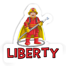 Liberty Sticker Firefighter Image