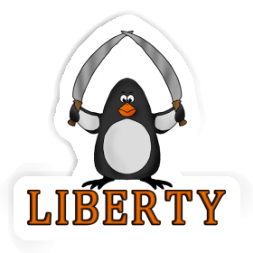 Sticker Fighting Penguin Liberty Image