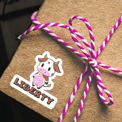 Cow Sticker Liberty Notebook Cow Sticker Liberty Gift package Image