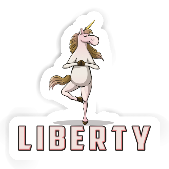 Liberty Autocollant Licorne de yoga Liberty Autocollant Licorne de yoga Image