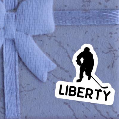 Sticker Liberty Hockey Player Laptop Image