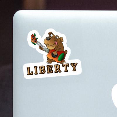 Sticker Liberty Guitar Dog Laptop Image