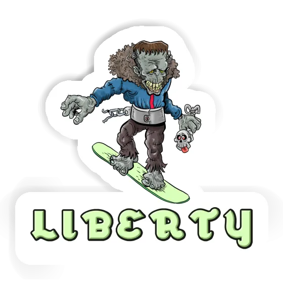 Liberty Sticker Snowboarder Laptop Liberty Sticker Snowboarder Laptop Image