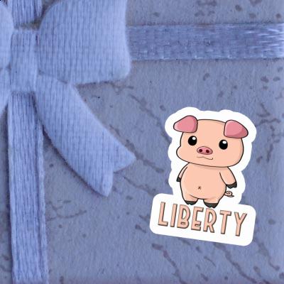 Aufkleber Schweinchen Liberty Notebook Aufkleber Schweinchen Liberty Notebook Image