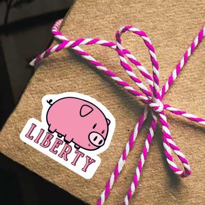 Pig Sticker Liberty Notebook Pig Sticker Liberty Gift package Image