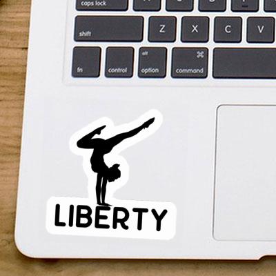 Femme de yoga Autocollant Liberty Laptop Femme de yoga Autocollant Liberty Laptop Image