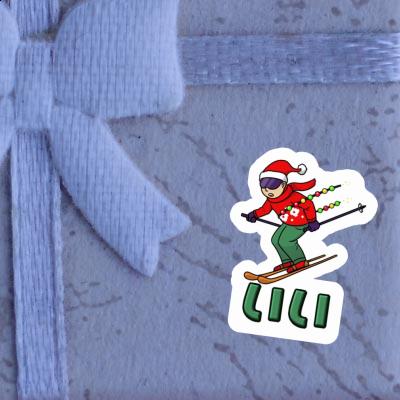 Christmas Skier Sticker Lili Image