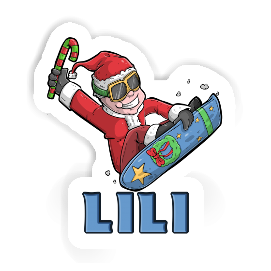 Lili Sticker Christmas Snowboarder Notebook Image