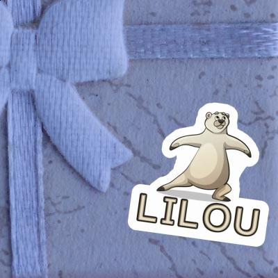 Lilou Sticker Yoga Bear Laptop Image