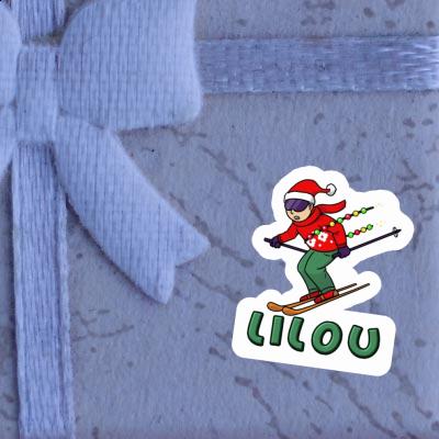 Christmas Skier Sticker Lilou Notebook Image