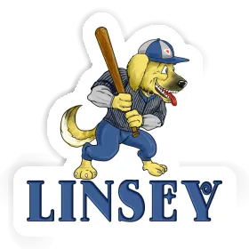 Linsey Autocollant Baseball-Chien Image